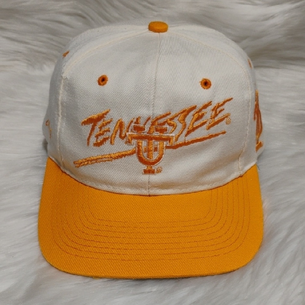 (#2) RARE! Tennessee Volunteers Vtg Embroidered Signature Cream/Orange Cap